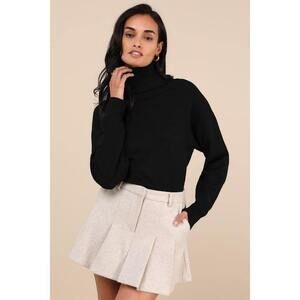 Lulus Charmed Crush Heather Beige Pleated Mini Skirt - Size XS